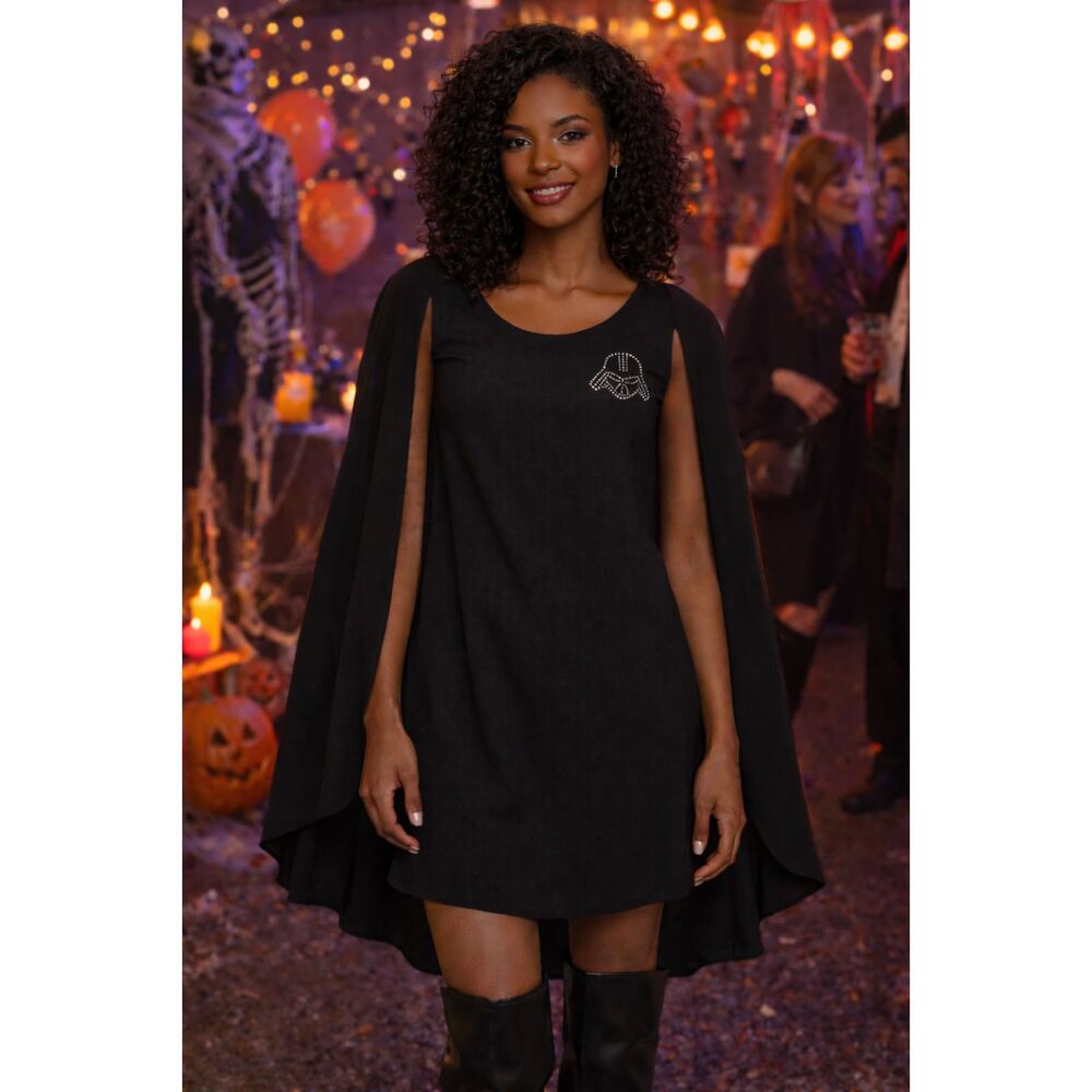 Star Wars Darth Vader Cape Dress Rhinestone Logo Her Universe Size M